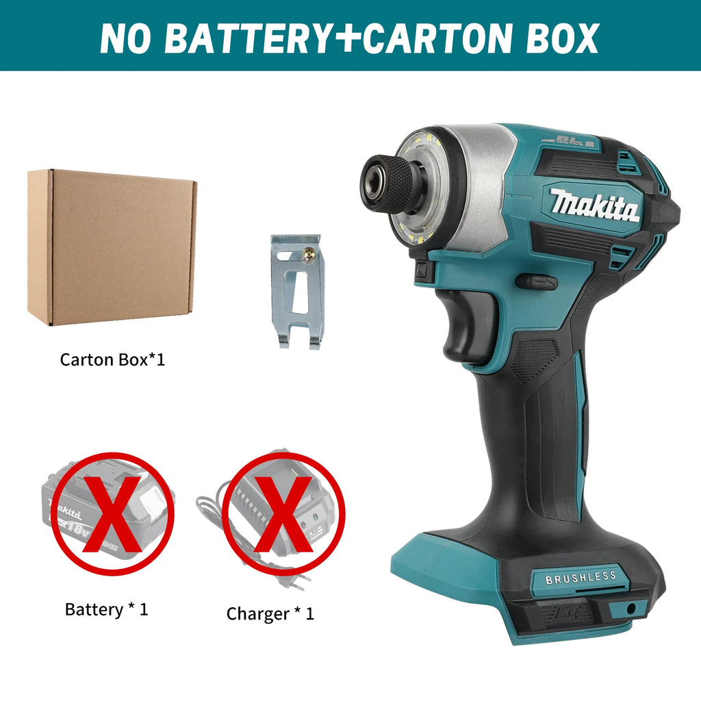 Makita 18V DTD173 Blue Brushless Drill Power Tool for Home Improvement and DIY 180Nm Electric Wood/Bolt/T-Mode