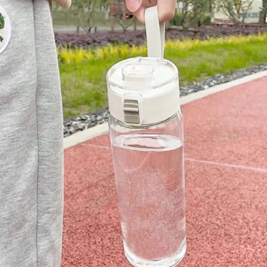 Portable Plastic Water Bottle Sports Fitness Large Capacity Transparent Cup with Tea Compartment Outdoor Anti-drop Water Bottle