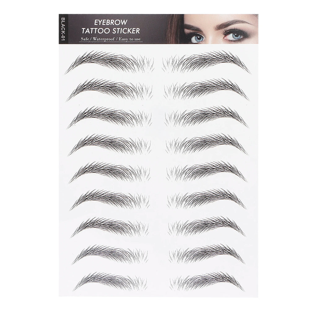 Long Lasting Eyebrow Transfers Sticker Household Portable Waterproof Safe Women Black Eyebrow Tattoo Sticker Makeup Tools