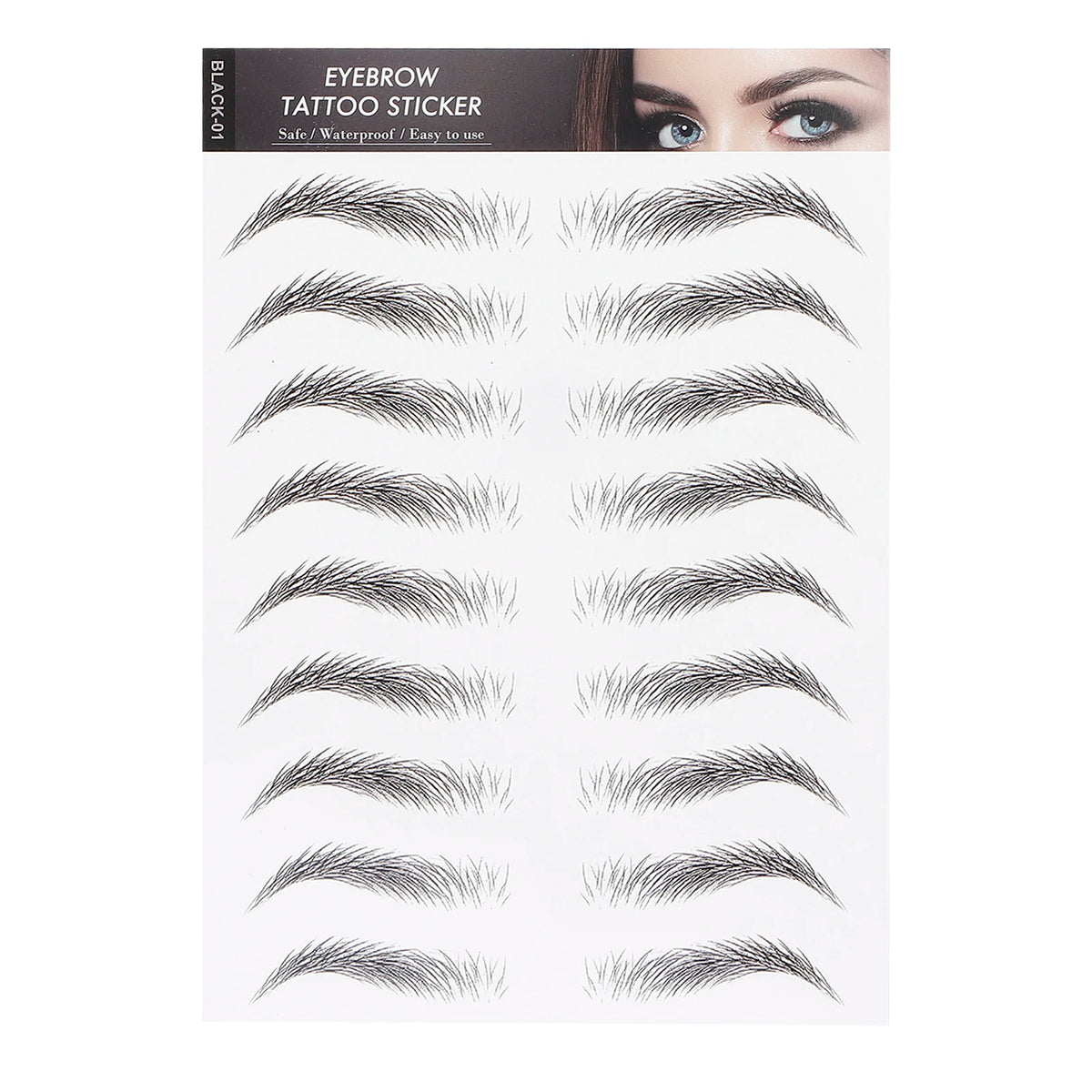 Long Lasting Eyebrow Transfers Sticker Household Portable Waterproof Safe Women Black Eyebrow Tattoo Sticker Makeup Tools