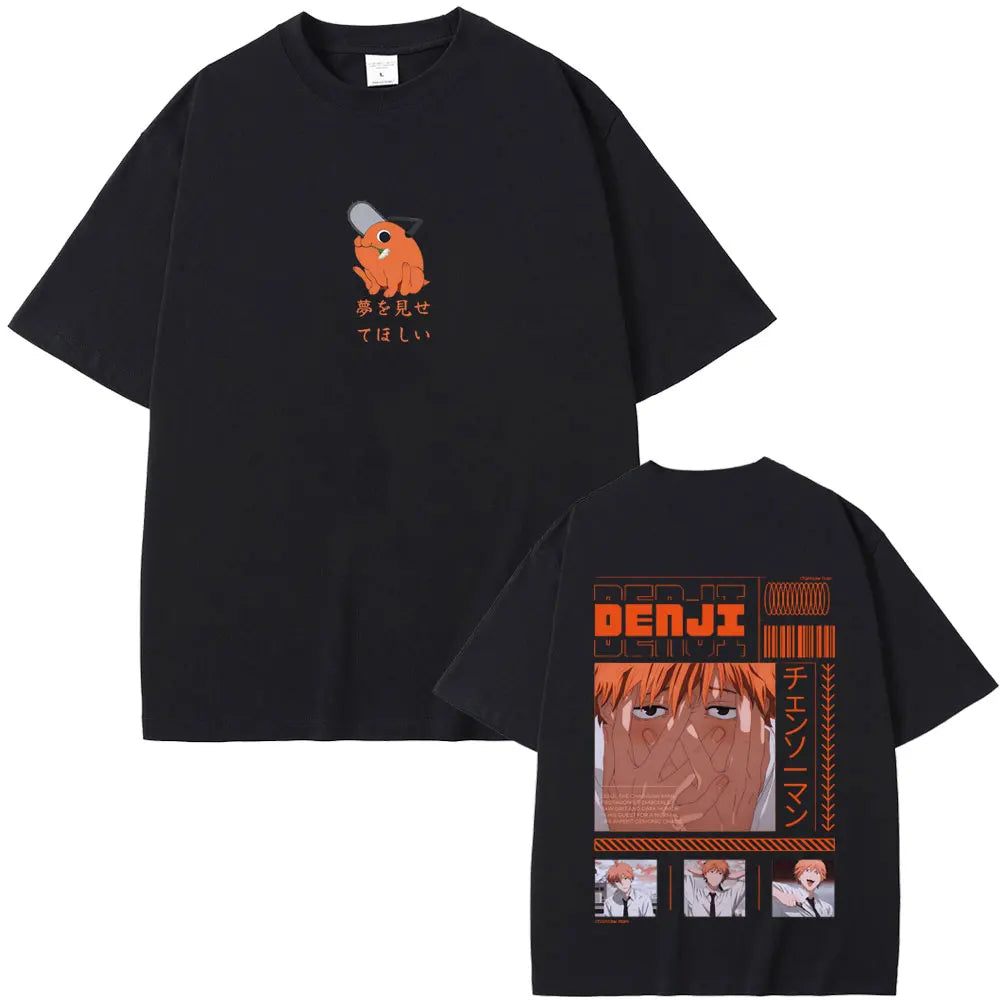 Anime Chainsaw Man T-shirt Cartoon Denji Pochita Funny Graphic T Shirts Tops Men Women Manga Casual Oversized Tshirt Streetwear