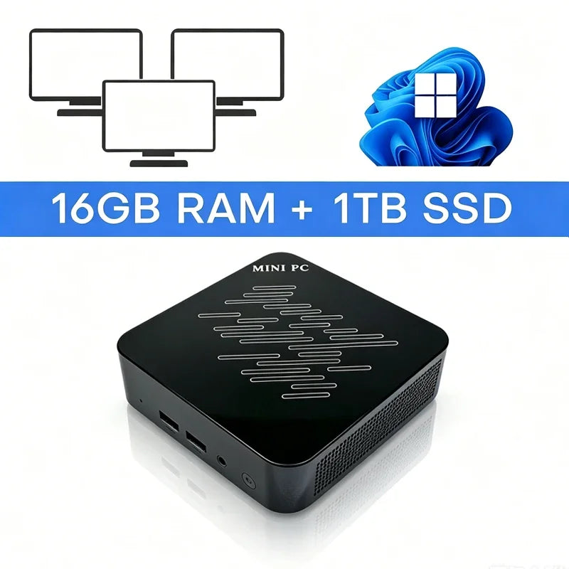 2026 Mini Gaming PC Intel i9-10980HK i3-6100U 16GB 32GB RAM 1TB SSD WiFi 6 BT5.2 4K Mini Desktop Host