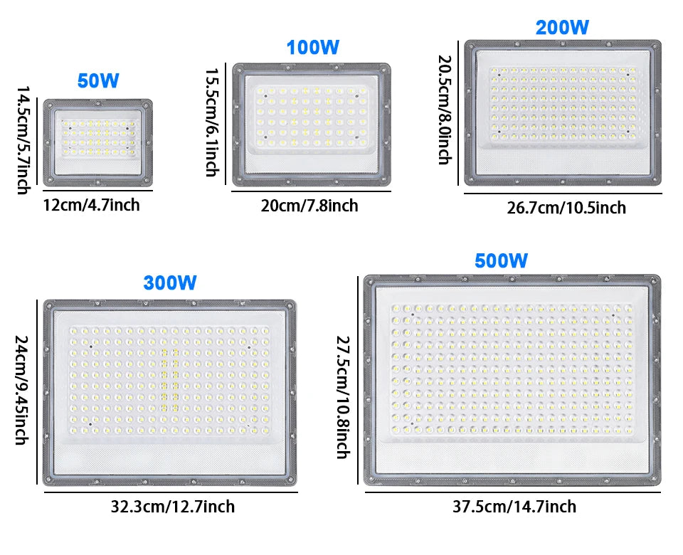 Outdoor LED Flood Light 500W 300W 200W 220V Motion Sensor Waterproof  Spotlight Garden Lighting Landscape Floodlight Street Lamp
