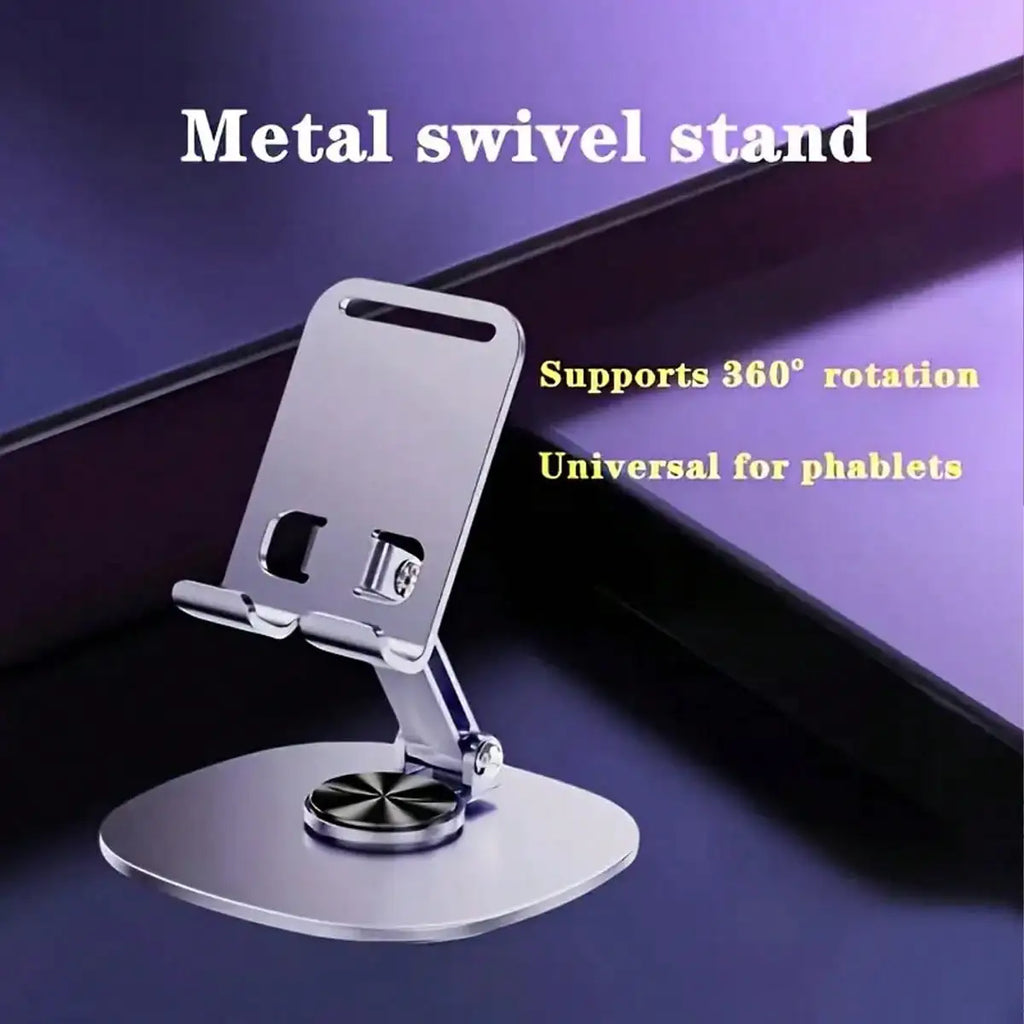 Foldable Universal Metal Phone Desk Stand Rotatable for Live Broadcasts And Lazy Height Adjustment Tablet Support