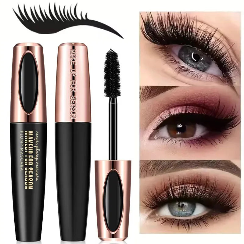 Waterproof 4D Mascara Thick Long Smudge-proof Plump Encrypted Long-lasting Curling Large Eye Makeup, Makeup Tools