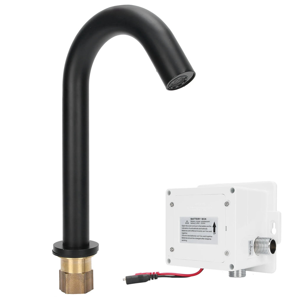Basin Faucet G1/2 Black Sensor Faucet Copper Vertical Intelligent Automatic Washbasin Tap Kitchen Sink Faucet Single Cold Faucet
