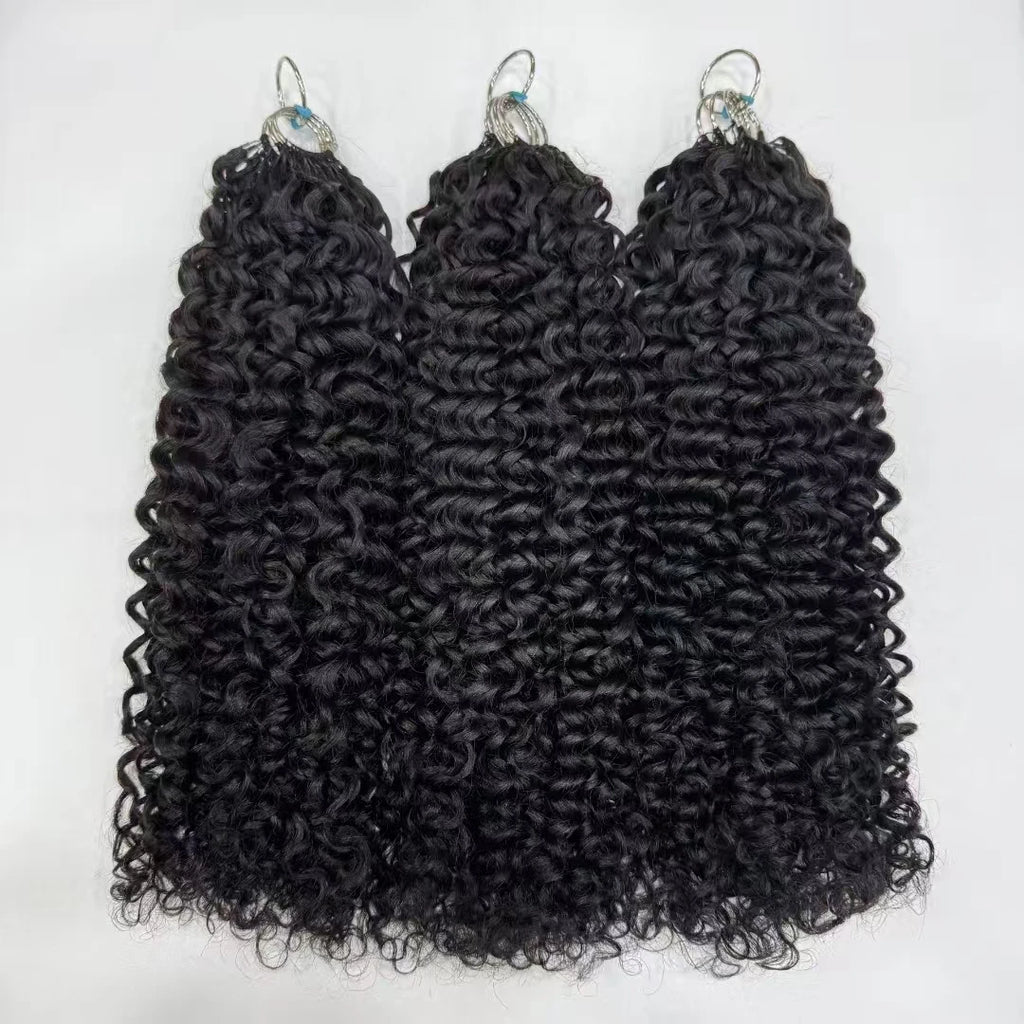 NABI Pre-Separated Crochet Human Hair Bundle Miracle Knots Braiding 14-18inch Water Wave Curly Human Hair for Women