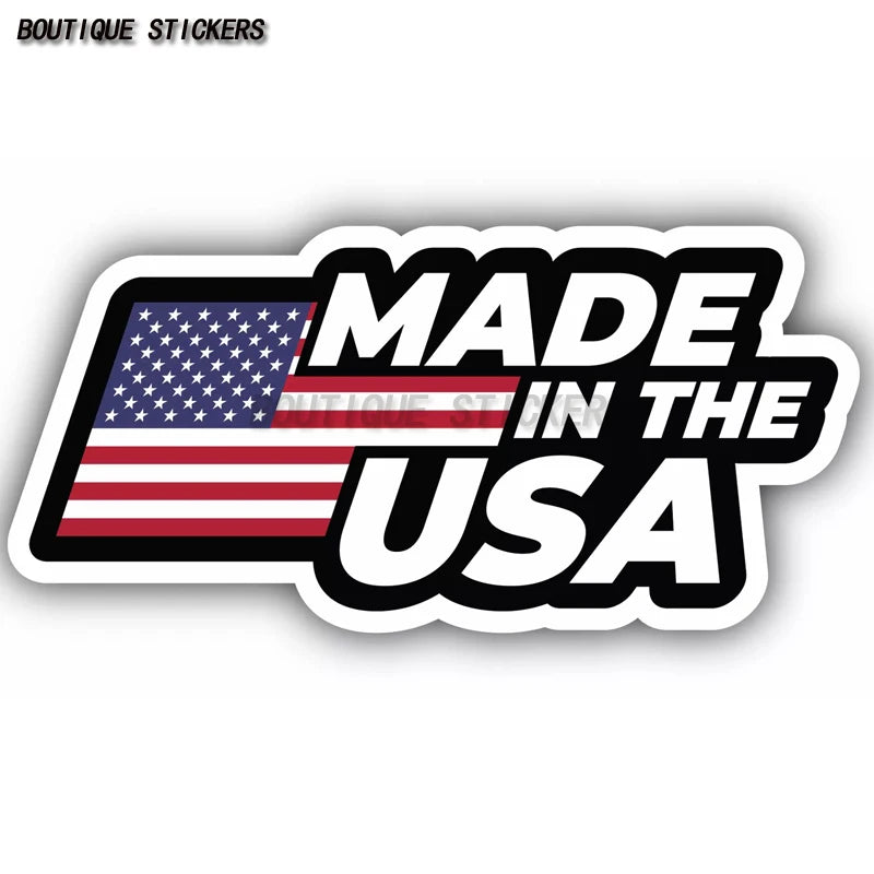 Made In The USA America FLag Badge Vinyl Sticker Decal