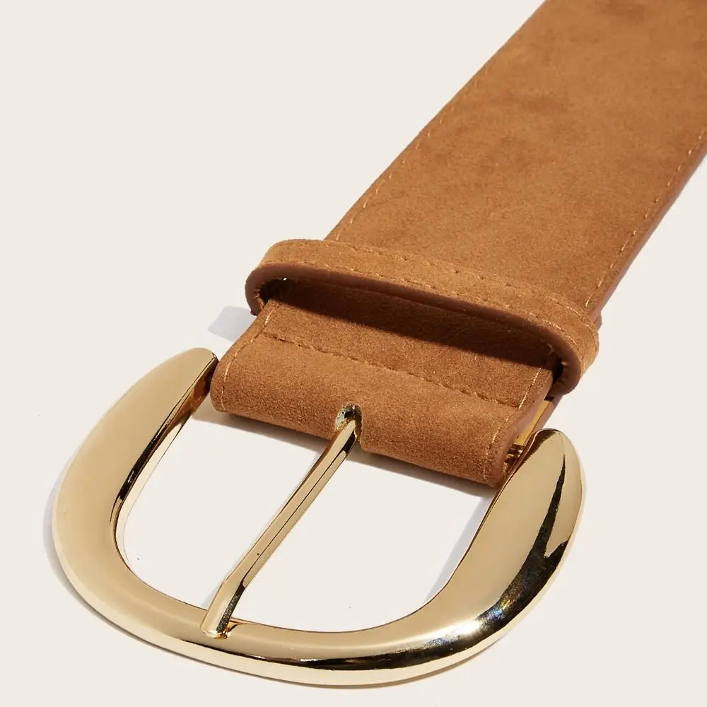 Maillard Styles Suede Leather Wide Belt Trendy Casual Pin Buckle Waistband Luxury Design Versatile Trouser Dress Belts Gifts