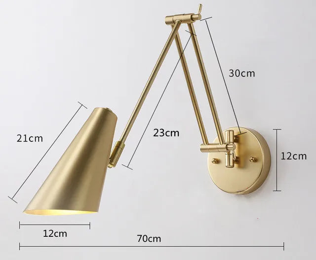 LED Wall Lamps Modern Adjustable Swing Long Arm Internal Touch Sensor Switch Household Bedside Lighting Decor Sconce Lights