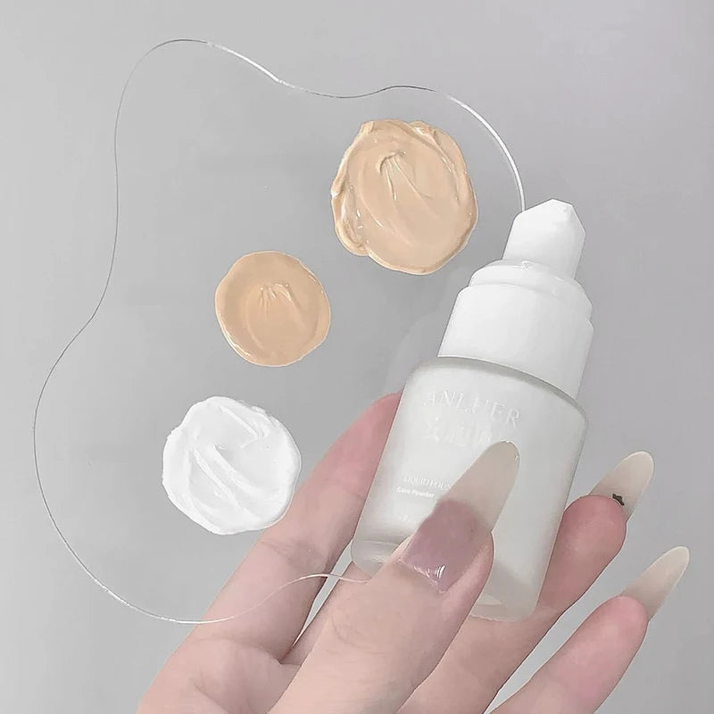 White Liquid Foundation Makeup, Matte Full Coverage Concealer, Waterproof Oil Control Face Paint for Cosplay Halloween Stage