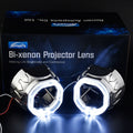 RONAN 2.5 inch LED Angel Eyes DRL Turn Signal Sliver Masks Shrods Covers Fitment 2.5 inch Projector Lens for Jetta BMS