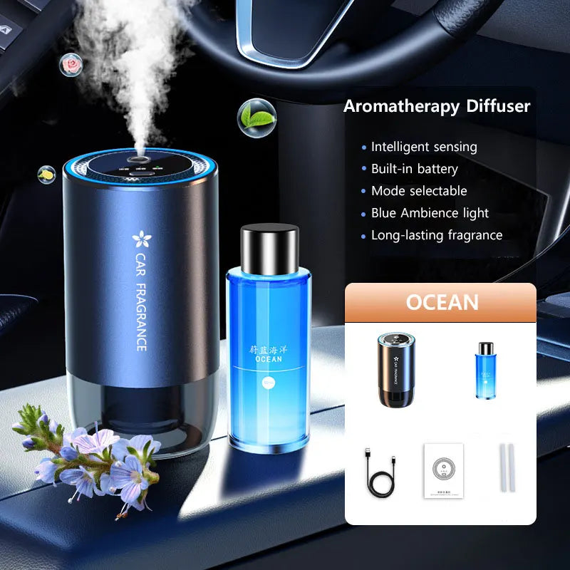 50ML Car Perfume Diffuser Auto Smart Air Diffusers Adjustable Concentration Essential Oil Diffuser Rechargeable Car Fragrance