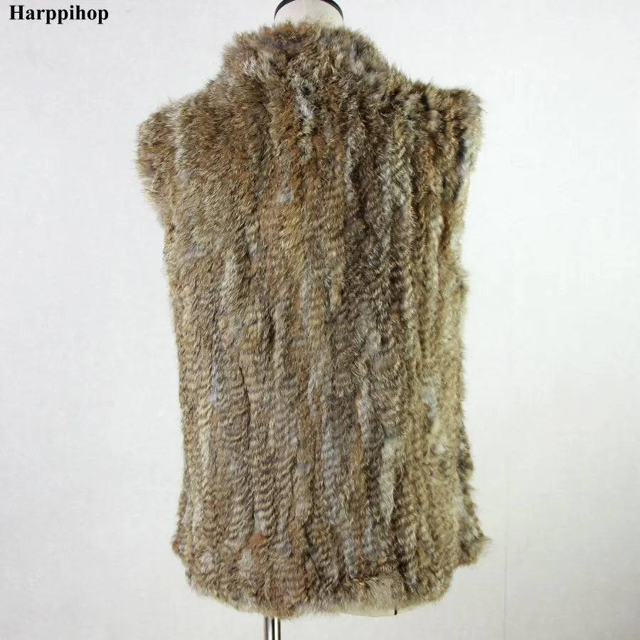 17 colors woman girl real rabbit fur vest jacket spring winter warm genuine rabbit fur knit coat vest black beige
