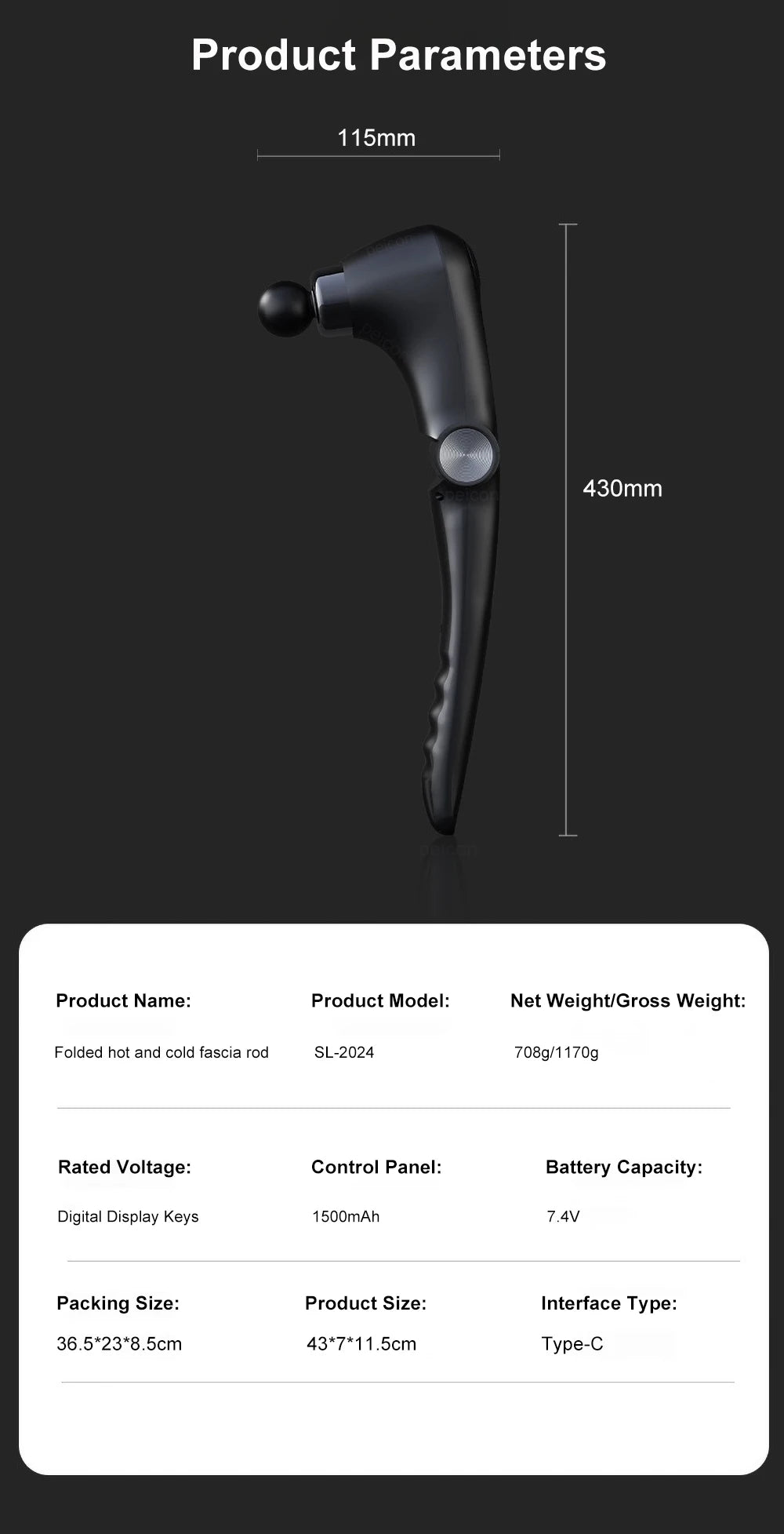 Fascia Massage Gun Shoulder Massage Machine Electric Muscle Massager Gun High Frequency Back Waist Neck Body Massage with Handle