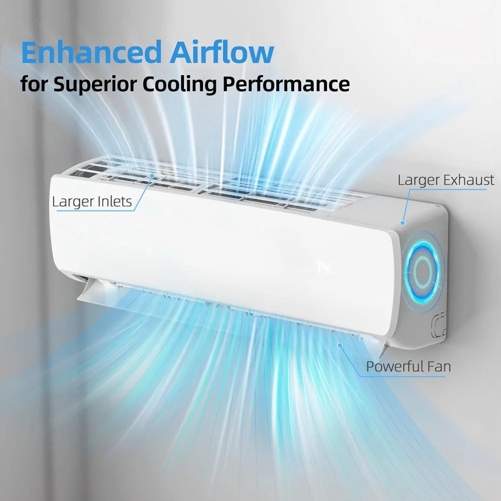 18000BTU Mini Split Air Conditioner & Heater, Inverter 19 SEER2 230V Energy Saving AC Unit Cools 1250 Sq.Ft Rooms, Custom