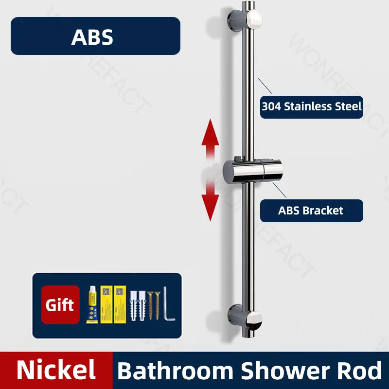 Bathroom Shower Seat Holder Rod Rail Wall Mounted Shower Slide Bar Adjustable Handheld Shower Bracket 304 Stainless Steel