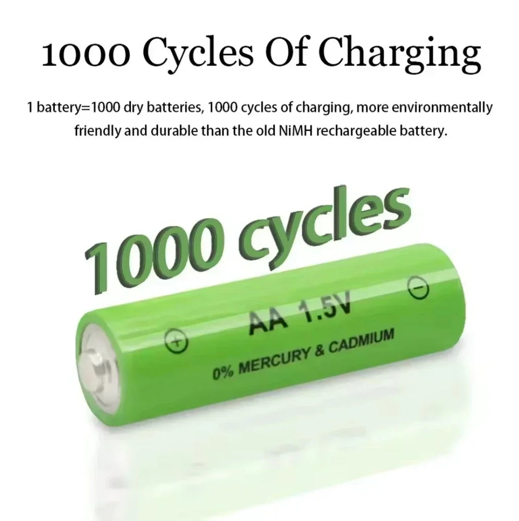 1.5V AA 3000mAh High Capacity Rechargeable Batteries Long Lasting for Toy Camera Remote Flashlight Wireless Mouse