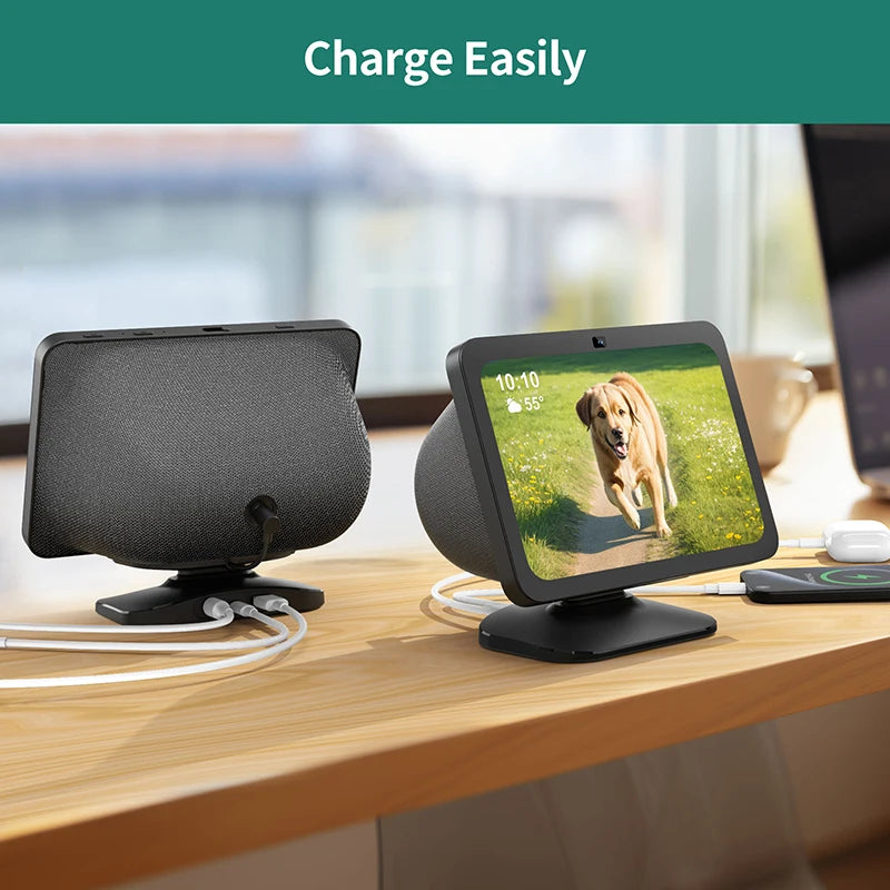 LINGYOU Charging Stand for Echo Show 8 3rd Gen - Adjustable Holder with Charging Ports (USB-C/A) for Charge Cellphones &  Earbud