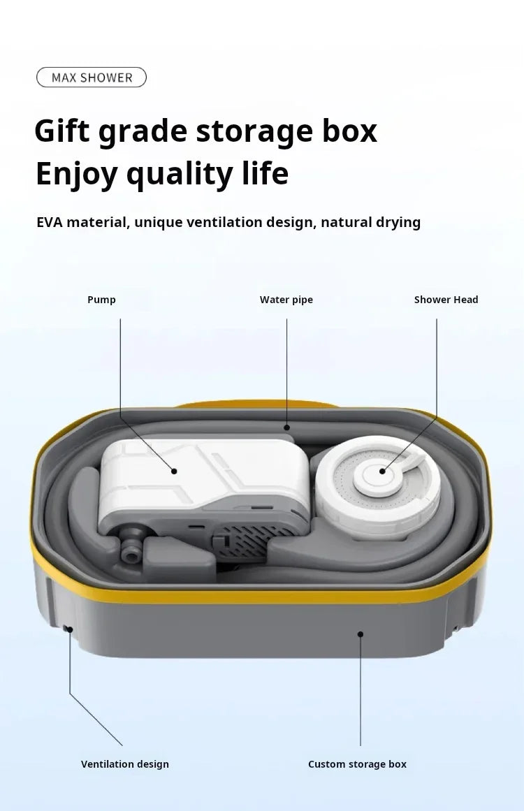 Flextail Max Shower lightweight 620g Outdoor Travel Camping Portable Shower IPX7 waterproof drop-proof Wireless Electric Shower