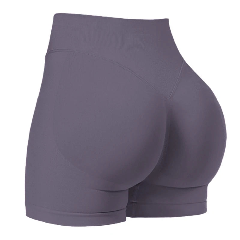 Seamless Hip Hugging Fitness Shorts, Internet Famous Sports Three Part Pants, High Waisted and High Stretch Peach Hip Pants for
