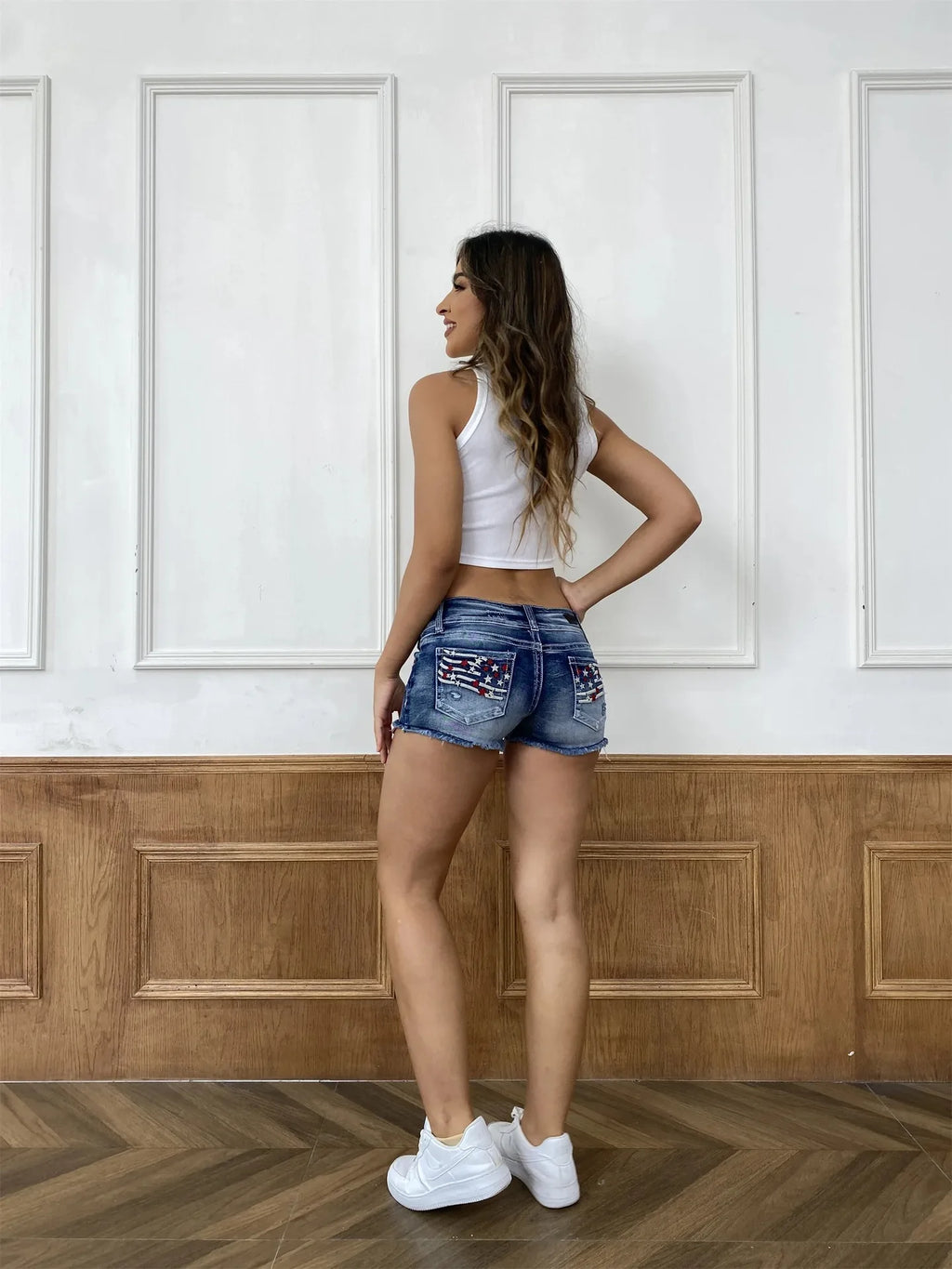 Denim Pant Women Jeans Shorts Short Pants Slim Fit High Waist Button Trousers Skinny Streetwear Hole Splice Summer 2025