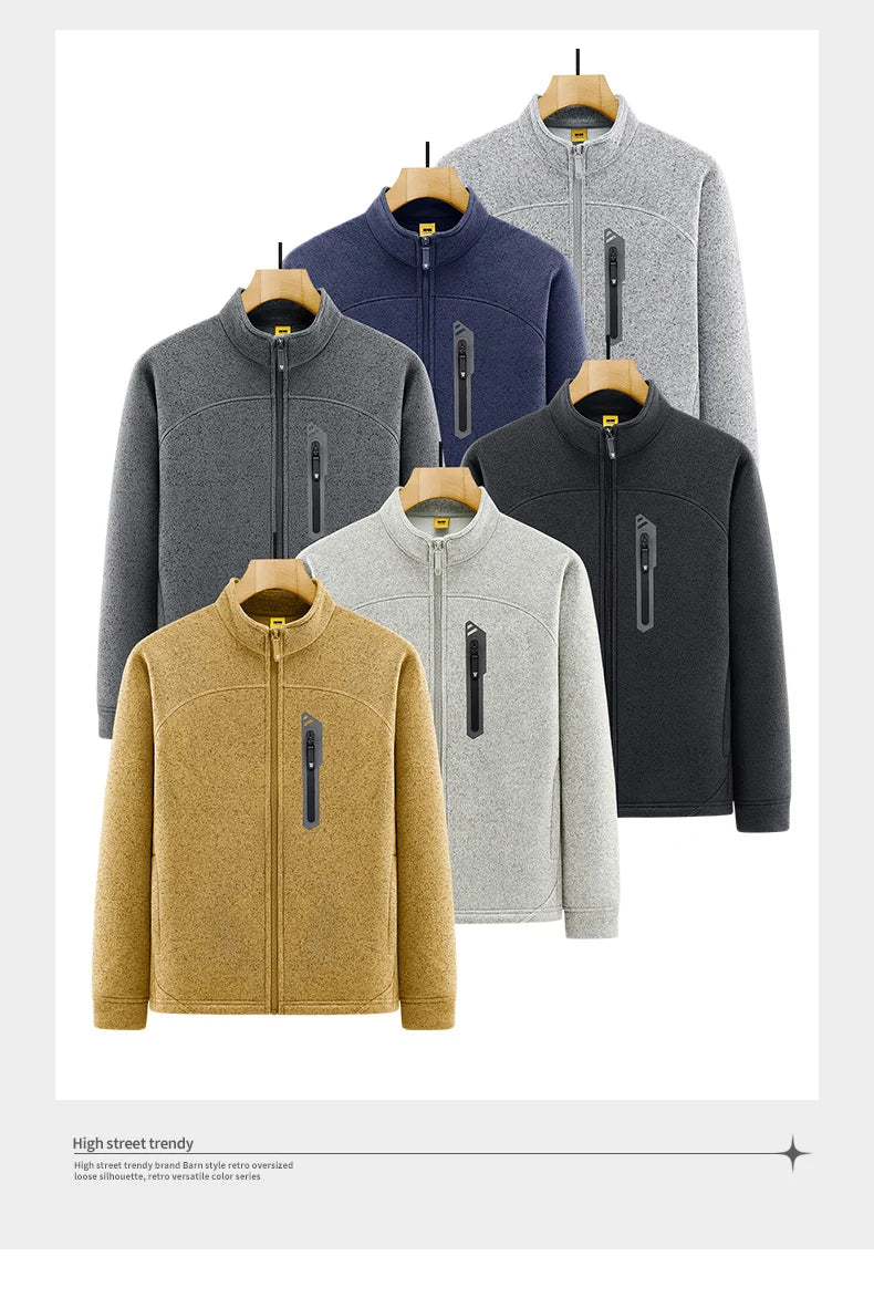 Jacket Mens M-4XL 5XL Autumn Winter New Fleece Thickening Mens Jackets High Quality Men's Casual Coats Keep Warm Jacket 26611