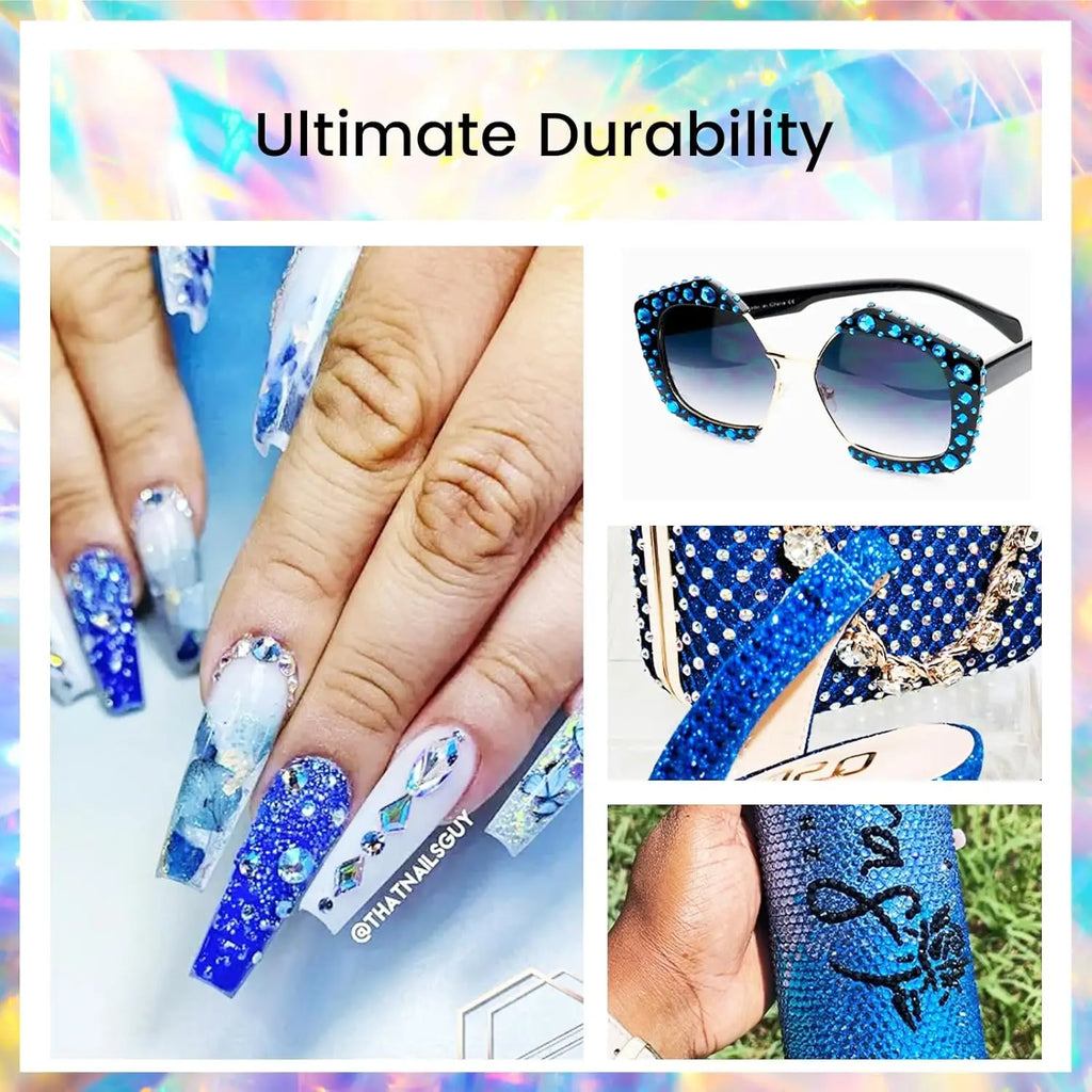 OLeeya SS6-SS30 Texture Blue Series Glitter Crystal Non Hotfix Rhinestones DIY Nails Strass Diamond For Dress Vestidos
