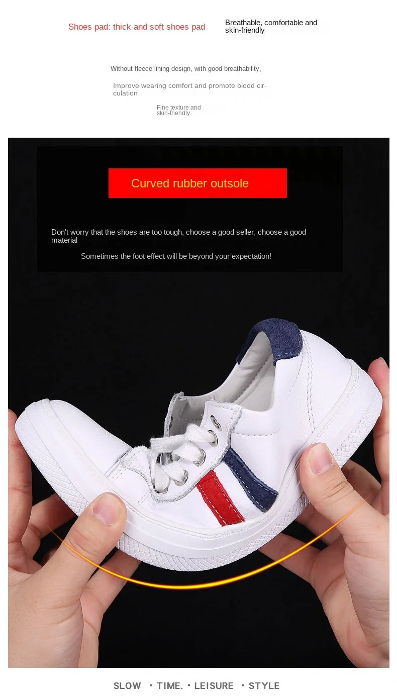 2026 Spring/Summer Autumn/Winter Casual Women's Leather Shoes White Flat Bottom Soft soled Breathable Sneakers Running Shoes