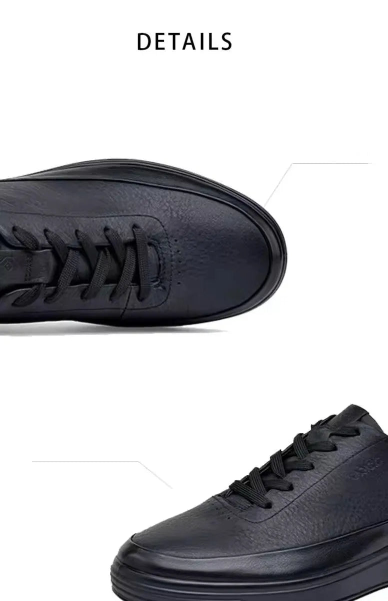 Fashion Men Shoes Genuine Leather Shoes Casual Lace-up Shoes Breathable Fashion Sneakers New