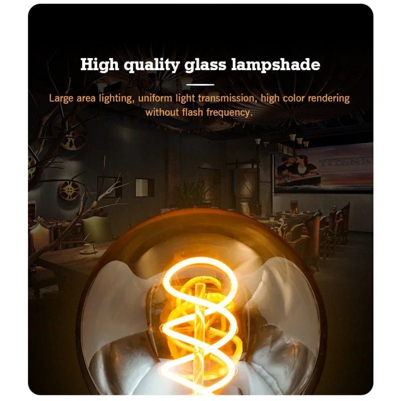 2-10pcs Retro LED Spiral Filament Light Bulb E14 E27 4W 220V Warm Yellow C35 A60 ST64 T185 T225 G80 G95 G125 Vintage Edison Lamp