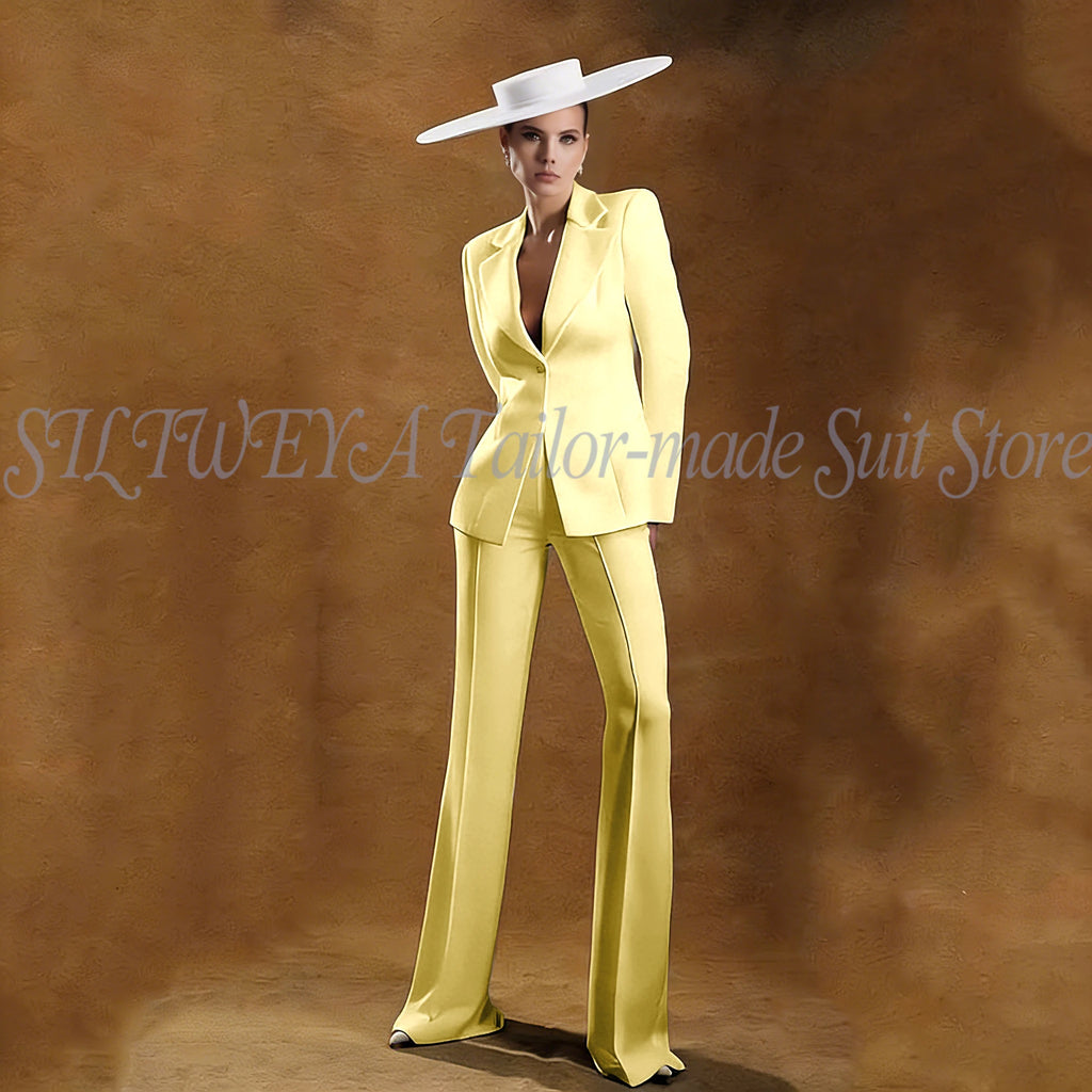 Ladies White Tailored Blazer Trousers Set Workplace Business Occasion Formal Attire 2026 Women Fashion Chic Office Commute Suit