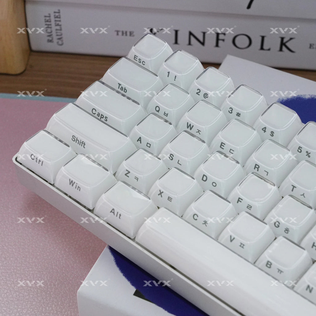 XVX Jelly Crystal Keycaps Side Print Pink/Blue 113keys Double Shote DIY Mechanical Keyboard OEM Profile Translucent Keycaps