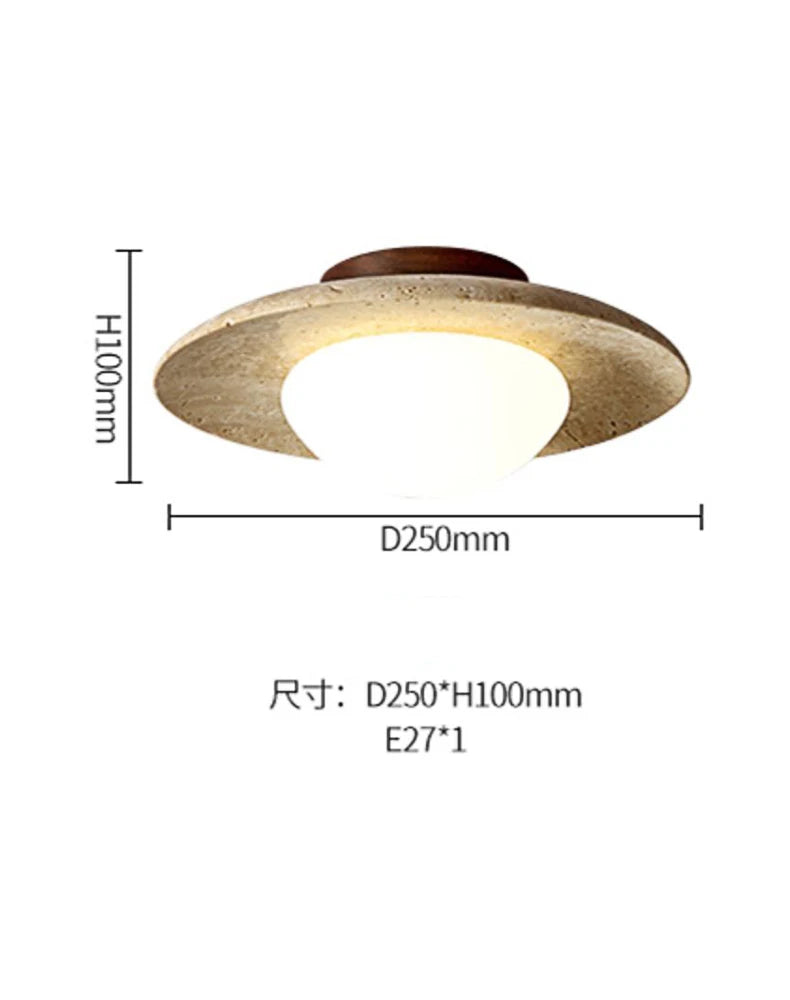 Japan Wabi Sabi Cream Natural Stone Porch Balcony Lighting Modern New Style Fresh Disc Shape Home Room Decoration Ceiling Lamp