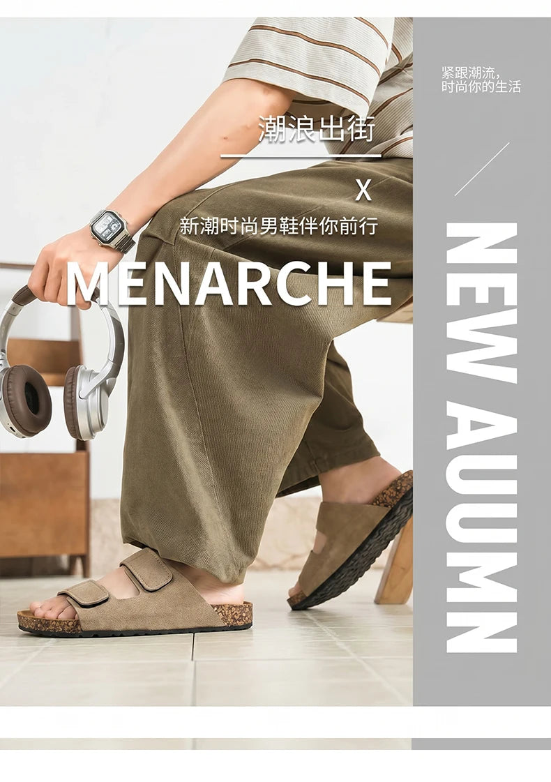 Men's one strap slip on casual slippers summer new breathable lightweight anti-slip comfort beach shoes outdoor walking slippers