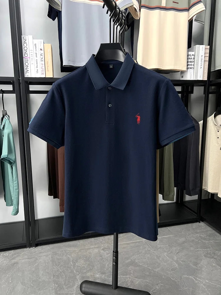 Designer brand 100% cotton short sleeve polo shirt fashion luxury pony embroidery men's summer casual high-quality Paul T-shirt