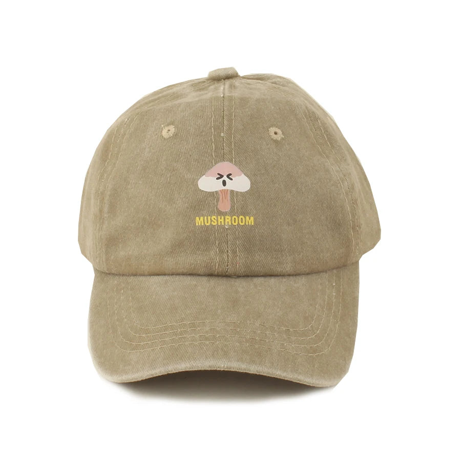 Kids Cartoon Adjustable Baseball Cap Baby Girl Boy Summer Washed Denim Sun Protection Snapback Cap Cute Sun Hats Children 3-7Y