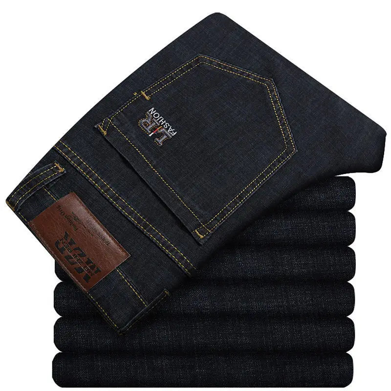 Extra Large Size 56 Men's Jeans High Waist Straight Denim Pants Male Stretch Classic Autumn Winter Super Plus Big 50 52 54 10XL