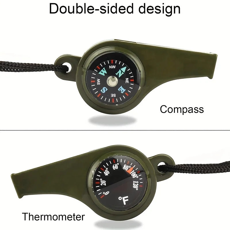 3in1 Whistle with Compass Thermometer for Collection, Small Gift, Sports Competition, Motion Training Outdoor Activity Equipment
