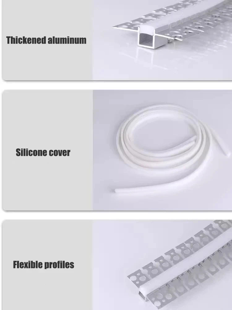 0.5/1M Bendable Led Aluminum Profile 20/30/40Mm Wide Flexible Led Channel Diffuser Curved Line Light Bar Aisle Ceiling Lighting