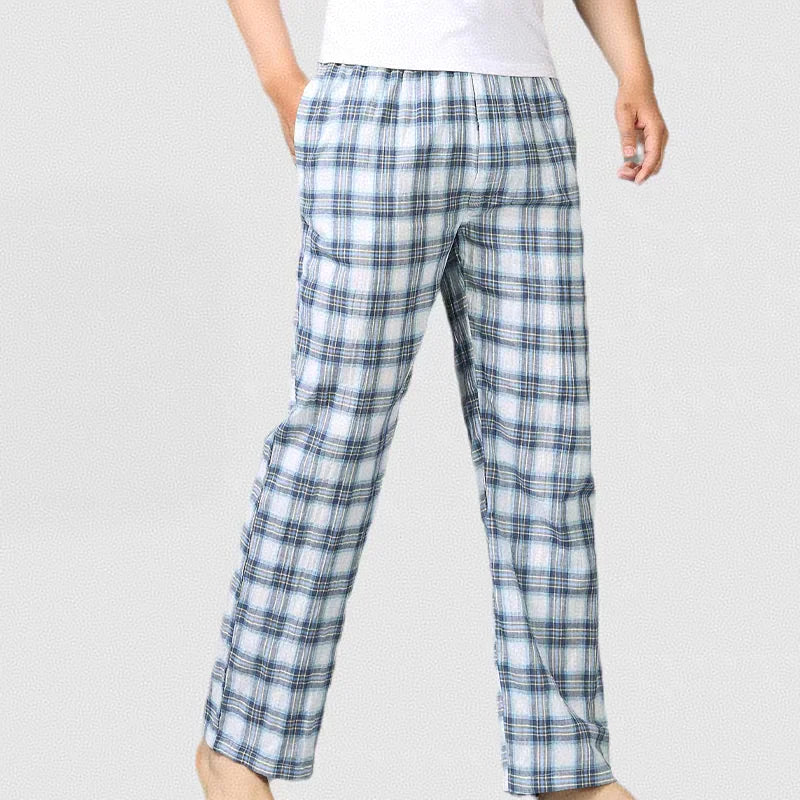 Summer Casual Thin Pajama Pants for Men, Loose Fit, Plus Size, Home Pants That Can Be Worn Outside, Plaid Pants