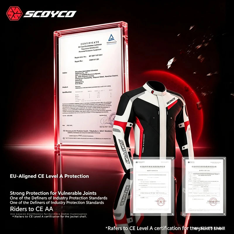 Scoyco Motorcycle Jacket Winter Waterproof Windproof CE1 Anti Fall Detachable Thermal Liner Reflective Motorbike Riding Jacket