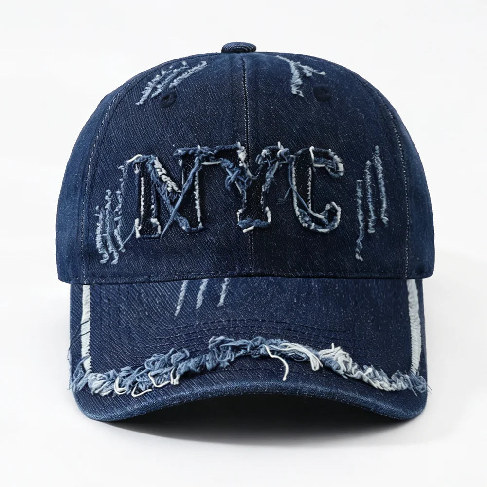 High Quality NYC Embroidery Denim Baseball Cap Unisex Outdoor Sun Protection Hat Adjustable Dad Hats for Women Men Visor Caps