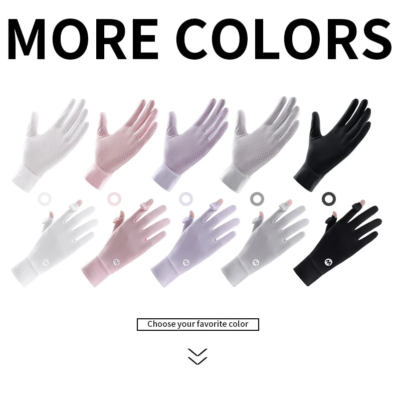 Summer Sunshade Gloves Quick Drying Touch Screen Outdoor Sports Cycling Gloves Breathable Non Slip UV Sun Protection Gloves