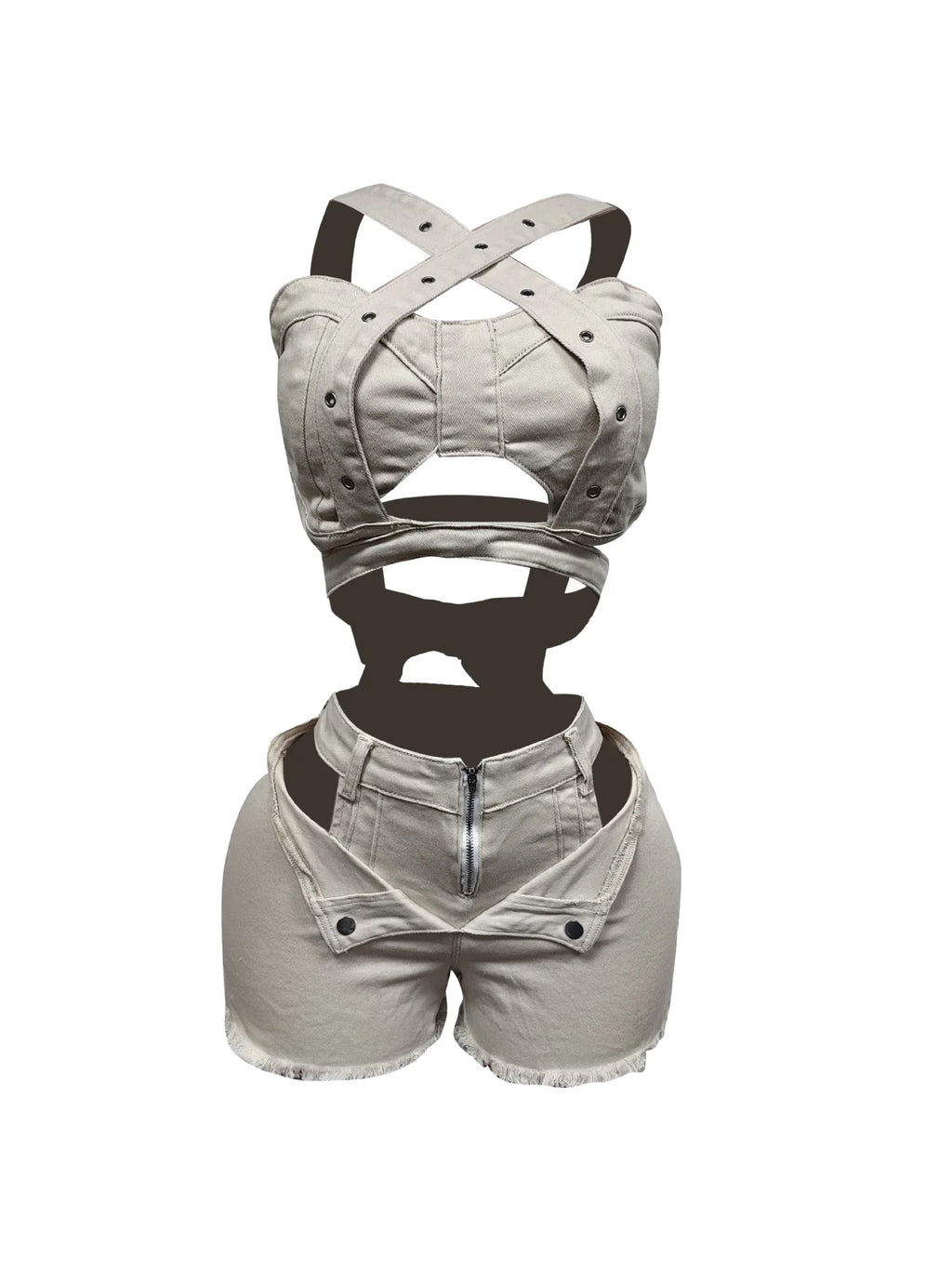 Denim 2 Piece Sets Women Short Pants Outfits Casual 2025 Sleeveless Tank Top Sexy Party Night High Waist Shorts Suits Ensemble