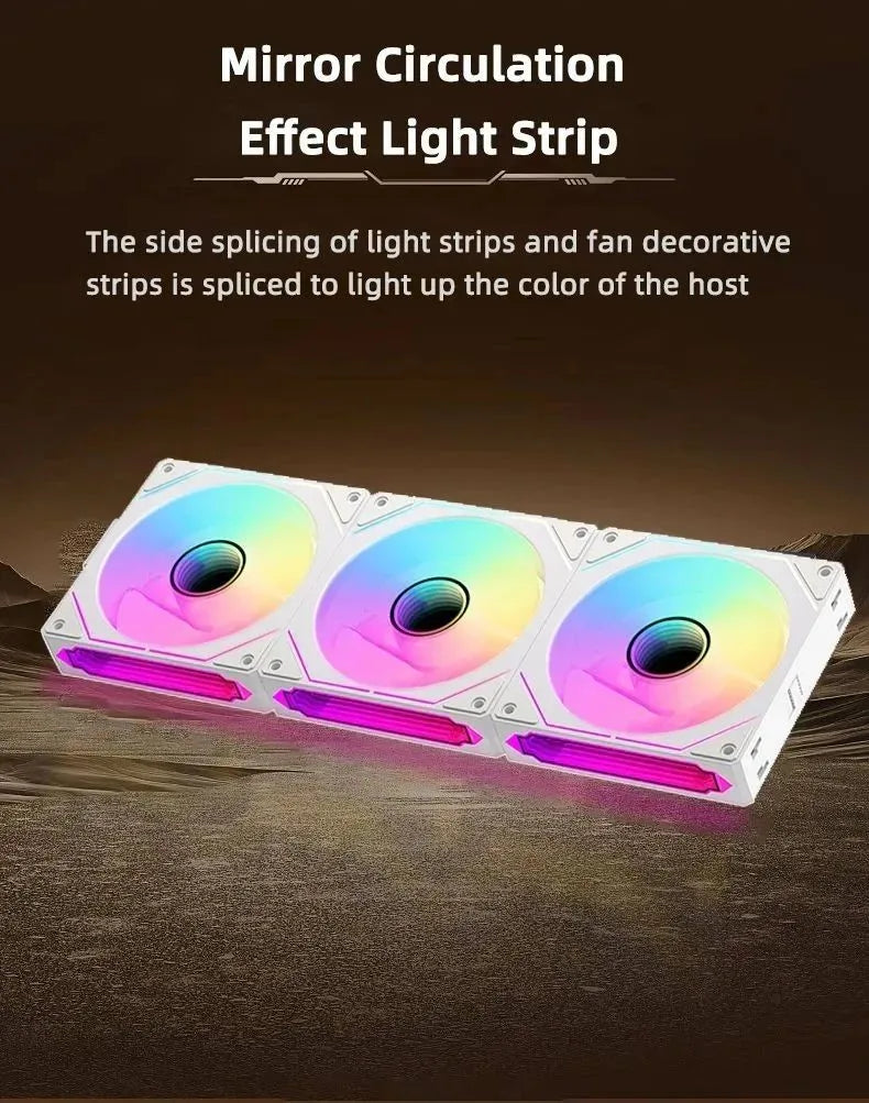 LDPCSJ DL-1 120mm Magic Cableless Daisy Chain PC Case Fan 4PIN PWM 800-2000RPM Hydro Dynamic Bearing Silent Cooling Fan 5V 3Pin Addressable ARGB Light Sync Radiator Fan for Gaming Desktop CPU Liquid Water Cooling Custom PC Mo