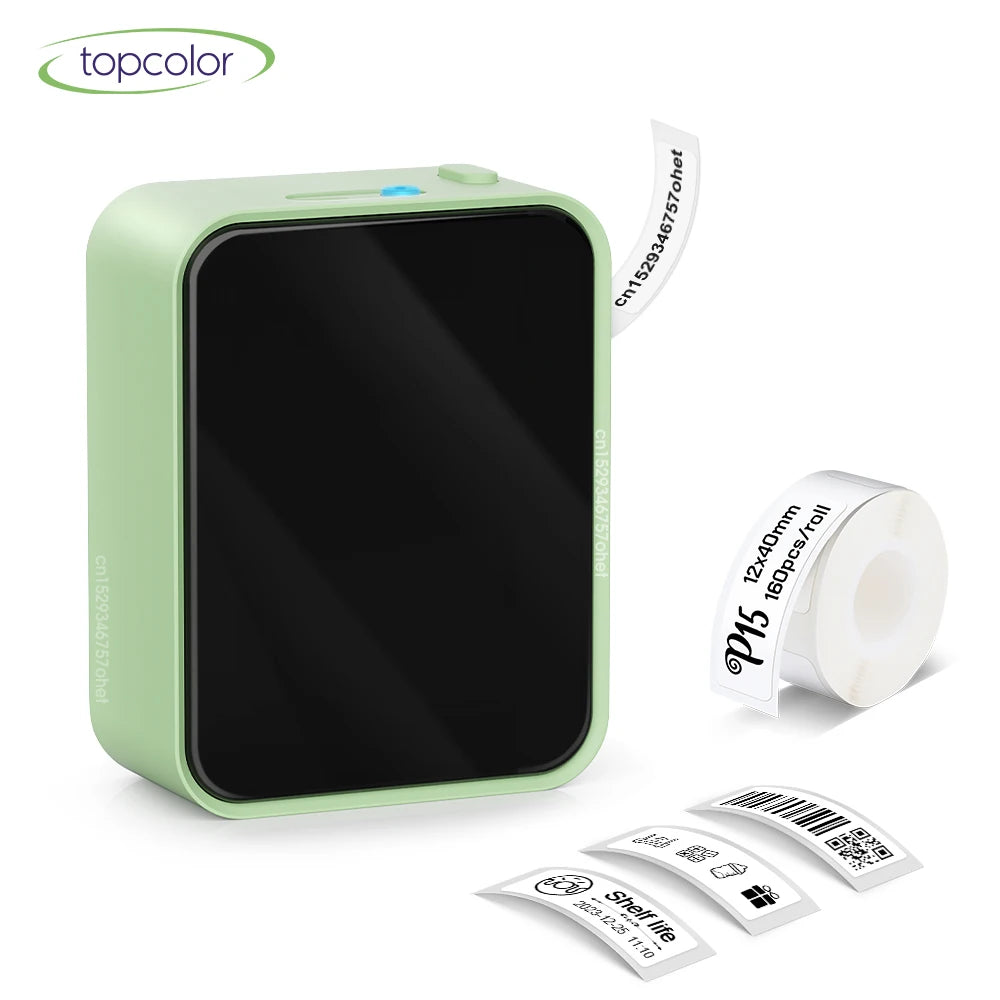 Thermal Label Printer Marklife P15 Labeling Machine Mini Printer Wireless Bluetooth Label Maker or 3PK Adhesive Label Tape