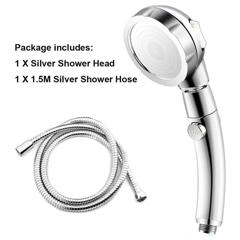 3 Modes Shower Head Set With Hose and Holder High Pressure Water Saving One Key Stop Waterfall Showerheads Bathroom Accessories