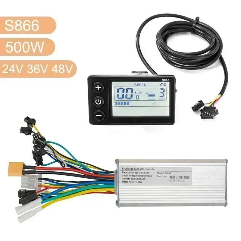 Electric Bike Brushless Controller 25A 35A with LCD Display Electric Bicycle Scooter E-bike Accessories Parts 36V 48V 750W 500W