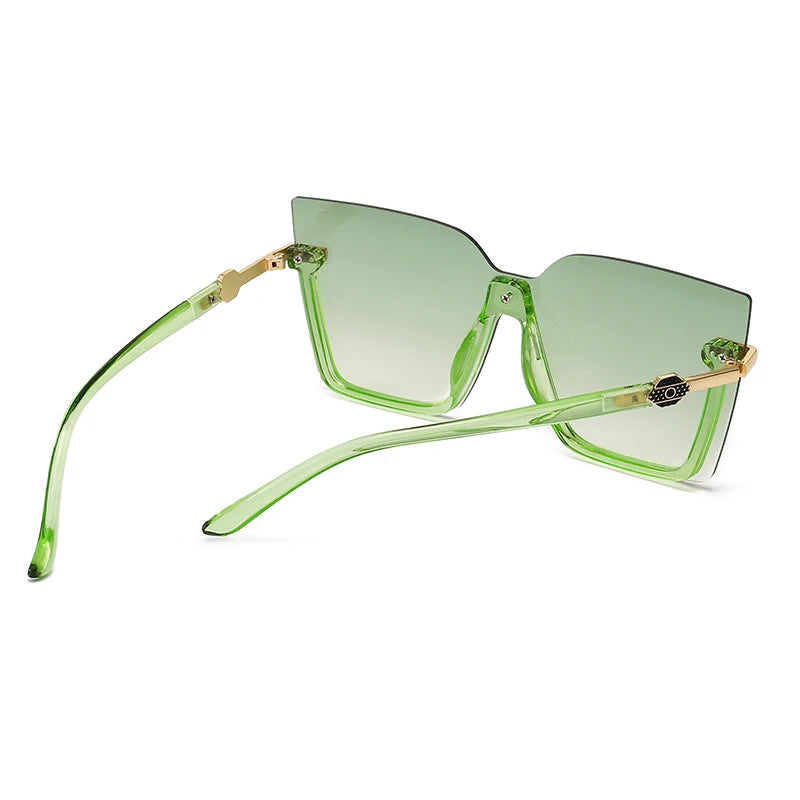 Women Men Sun Glasses Streetwear Large Frame Eyewear GogglesHollow Out Square One-piece Sunglasses Women MenGlasses